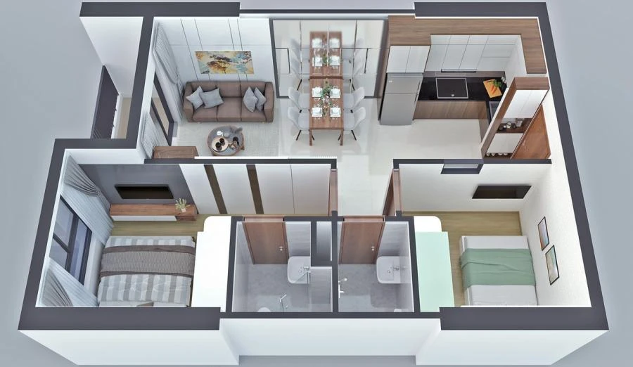 Bcons Sala có căn hộ được thiết kế hiện đại