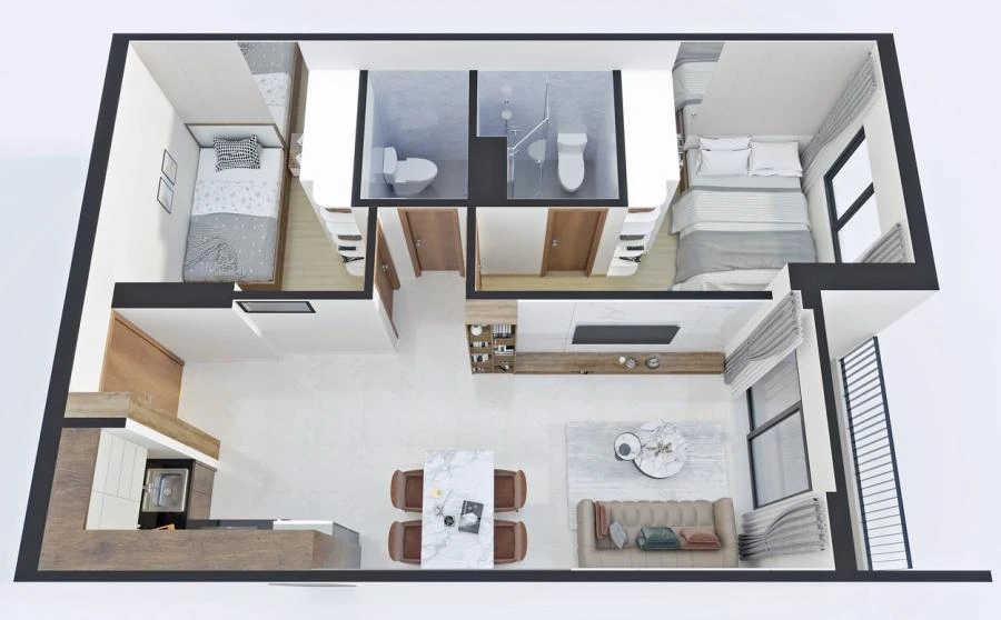 Bcons Sala có căn hộ được thiết kế hiện đại