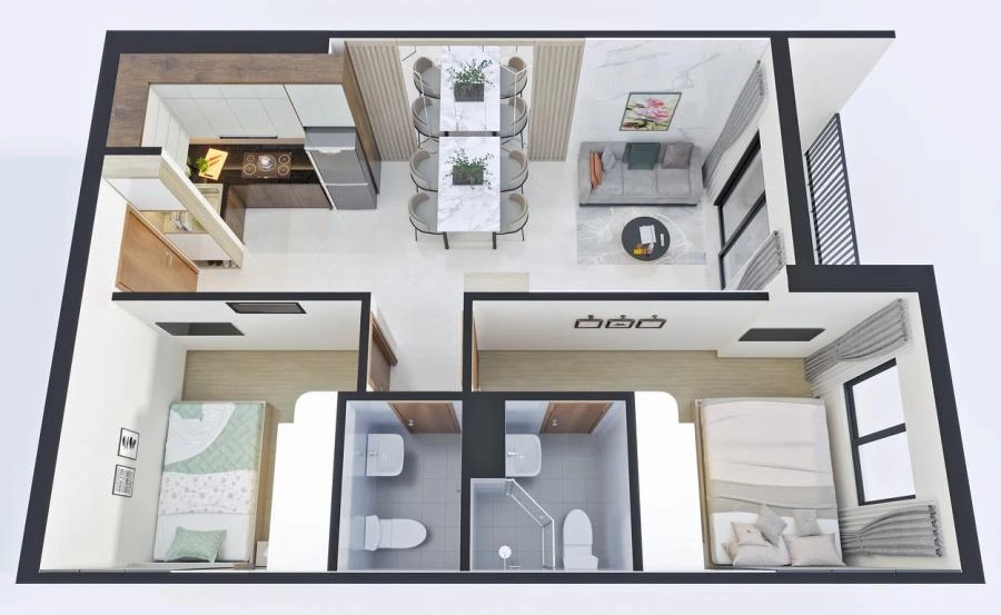 Bcons Sala có căn hộ được thiết kế hiện đại