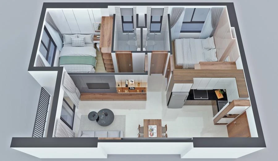 Bcons Sala có căn hộ được thiết kế hiện đại