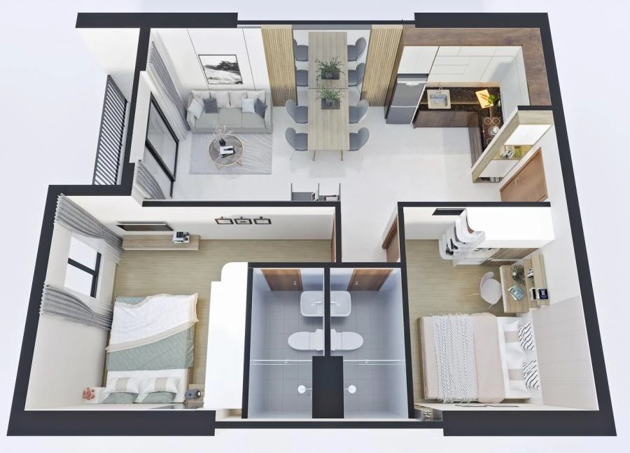 Bcons Sala có căn hộ được thiết kế hiện đại