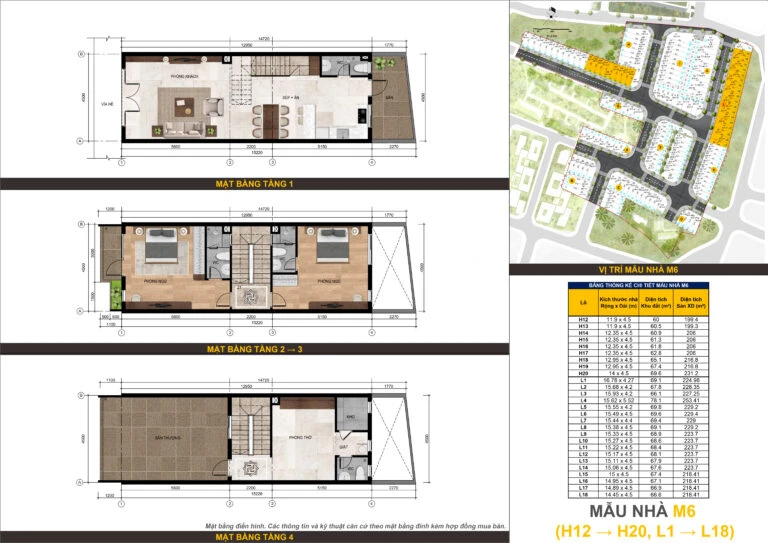 Mẫu nhà M6 dự án Bcons Uni Valley