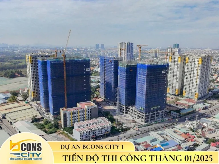 Tiến độ dự án Bcons City đến tháng 1 năm 2025