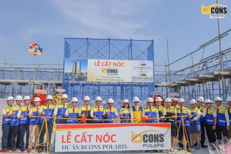 Tập đoàn Bcons làm lễ cất nóc chung cư Lê Trọng Tấn ( Bcons Polaris)