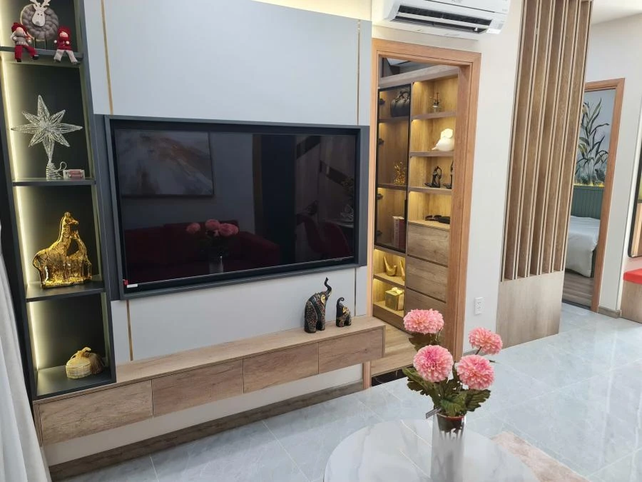 Khu vực đặt tivi phòng khách