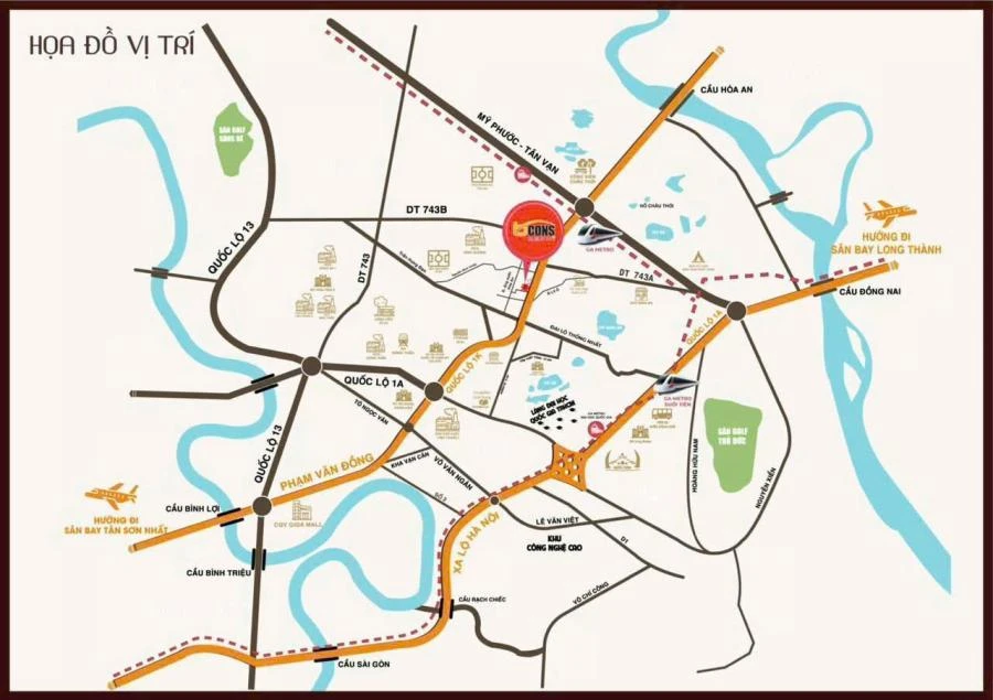 Vị trí đắc địa của dự án Bcons Asahi