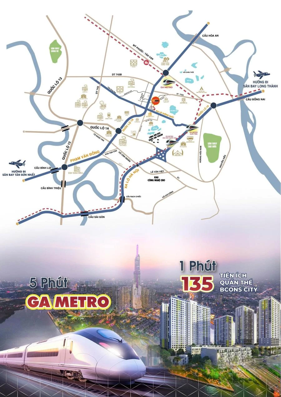 Vị trí đắc địa của dự án Bcons Center City