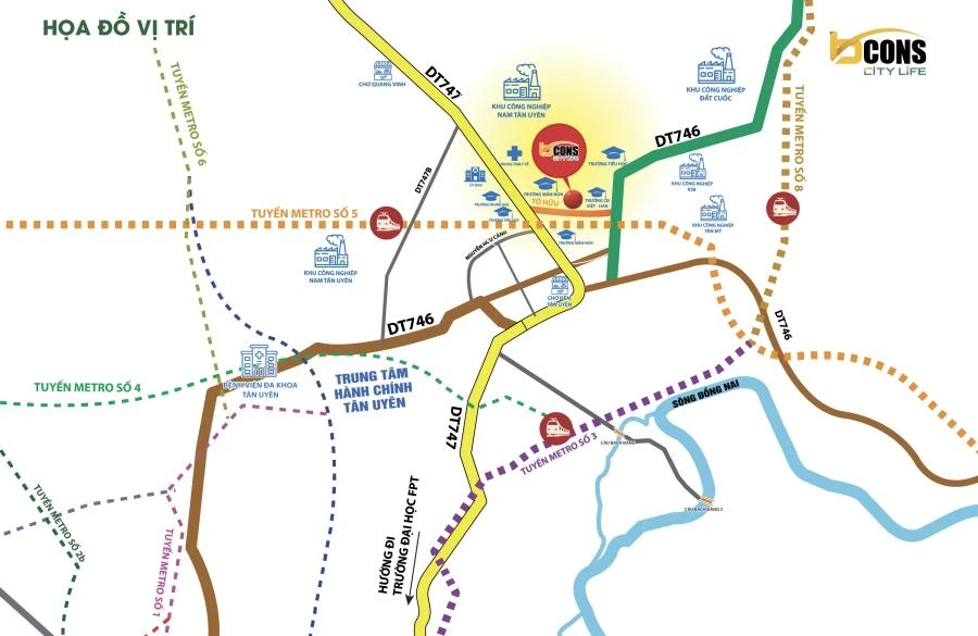 Vị trí đắc địa của Bcons City Life