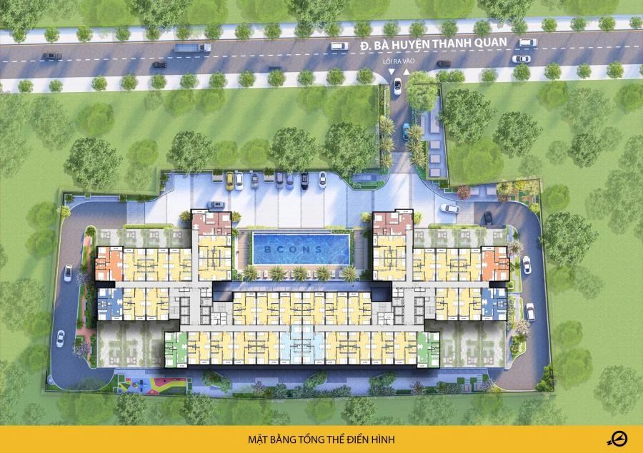Mặt bằng tổng thể Bcons Aria
