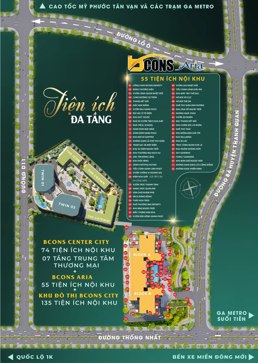 Tiện ích tại Bcons Aria