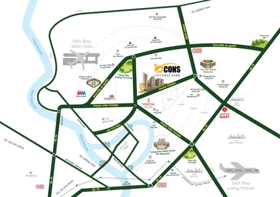 Vị trí Bcons Central Park